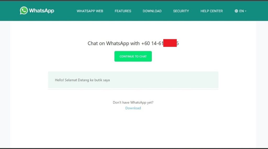 cara membuat link whatsapp pautan langsung dengan mesej yang telah diisi (direct link with message)
