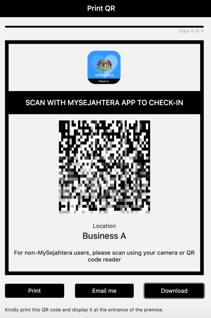 MySejahtera QR Code